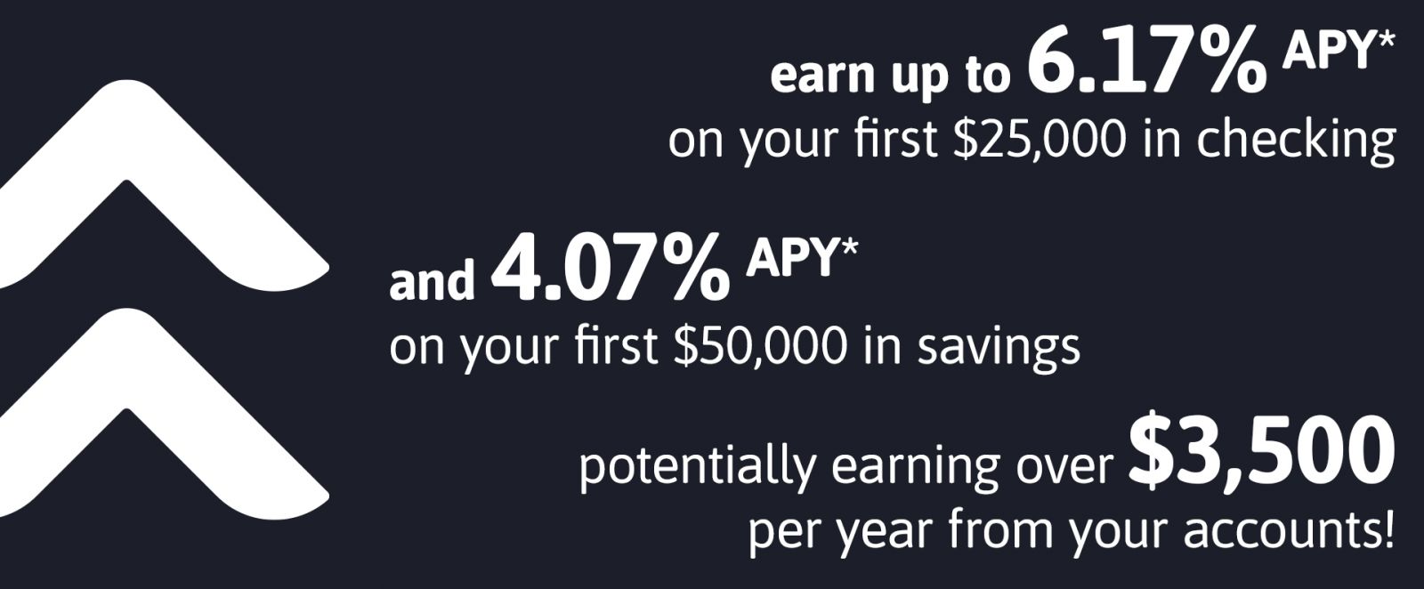 potentially earn over $3,500 per year from your check and savings account