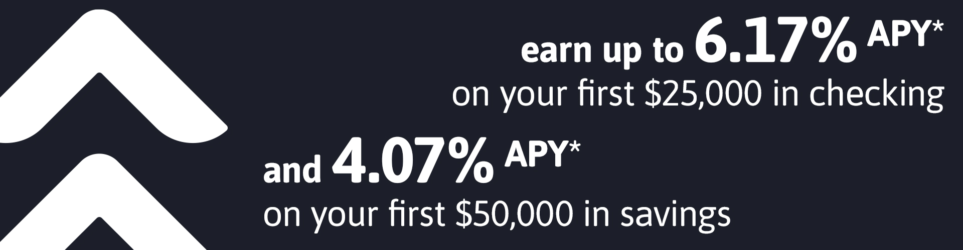 6.17% APY on first 25,000 or 4% on first 50,000